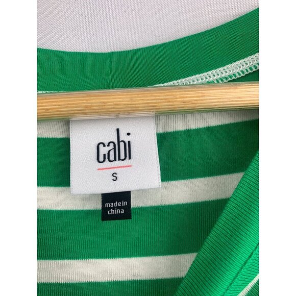 Cabi Green & White Striped Sleeveless Tank Top S - Picture 4 of 5